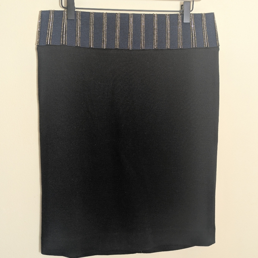 Tory Burch beaded wool pencil skirt *flawed*